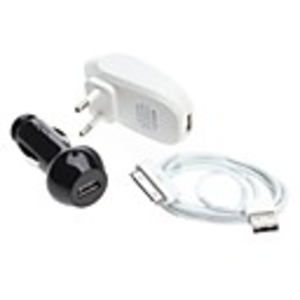 3-in-1 USB Car Power Adapter AC Power Adapter USB Cable for iPhone 4/4S,  iPad 2 and Others