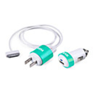 3-in-1 USB Charger Kit VK002 with iPhone 4 Cable 1.2 m for iPhone,  iPad and More (MFi License)
