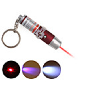 3 in 1 UV Detector Laser Keychain LED Keychain - Red