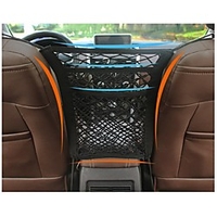 3-Layer Car Mesh Organizer Seat Back Net Bag Barrier of Backseat Pet Cargo Tissue Purse Holder Driver Storage Netting Pouch Upgrade Stretch Length Four Sides Have Spring Car Interior Accessories 1PCS miniinthebox