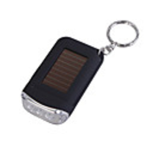 3-LED Solar Power Self-Recharge Flashlight Keychain (White Flashlight)