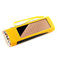 3-LED Solar Powered Flashlight Yellow