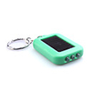 3-LED White Light Solar Powered Self-Recharge Flashlight Keychain -Green