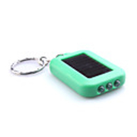 3-LED White Light Solar Powered Self-Recharge Flashlight Keychain -Green