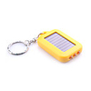 3-LED White Light Solar Powered Self-Recharge Flashlight Keychain -Yellow