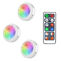 3 Lights 1 Remote Controls LED Cabinet Lights Under Cabinet Lighting Wardrobe Lights LED Night Lights Colored Lights Dimmable Home Light Decoration Sensor Lights Including Simple Installation AAA Bat