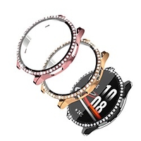 3 Pack Smartwatch Screen Protector Compatible with Samsung Galaxy Watch 4 Screen Protector Case 44mm Accessories Bling Crystal Diamonds HD Tempered Glass Screen Protector Hard PC Frame for Girl Women miniinthebox