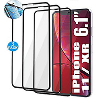 [3 pack] raised lip screen protector for iphone xr screen protector,  iphone 11 screen protector, tempered glass film (xr/11) miniinthebox