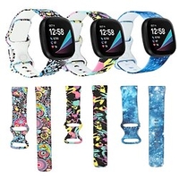 3 Pack Versa 3 Strap Replacement Fitbit Sense / Fitbit Versa 3 Smart Watch Strap Men and Women Color Elastic Silicone Waterproof Sports Wristband Accessories Small Large Wrist miniinthebox