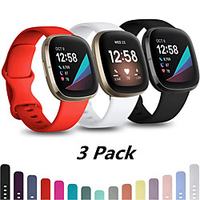(3 pack)Watch Band for Fitbit Versa 3 / Fitbit Sense Fitbit Sport Band Silicone Wrist Strap Soft Silicone Waterproof Band For Fitbit Versa miniinthebox