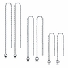 3 pairs long chain earrings 925 sterling silver 3mm ball threader drop earrings for women