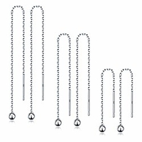 3 pairs long chain earrings 925 sterling silver 3mm ball threader drop earrings for women