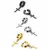 3 pairs stainless steel no piercing cross hoop dangle earrings for men women, hypoallergenic…