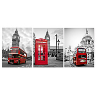 3 Panels Wall Art Canvas Prints Painting Artwork Picture Landscape London Big Ben Elizabeth Tower Home Decoration Décor Stretched Frame Ready to Hang miniinthebox