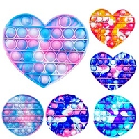 3 pcs Desktop Fun Ice Cream Shaped Push Bubble Silicone Toys Children Adult Stress Reliever Fidget Squeeze Board Game miniinthebox