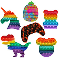 3 pcs Fidget Reliver Stress Toys Rainbow Push It Bubble Antistress Toys Adult Children Relieve Autism poppit fidhet Toys miniinthebox