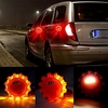 3 Pcs LED Road Flares Emergency Lights Roadside Safety Beacon Disc Flashing Warning Flare Kit with Magnetic Base Hook for Car Truck Boats