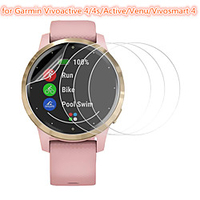 3 Pcs Smartwatch Screen Protector for Garmin Vivoactive 4/4s/Active/Venu/Vivosmart 4 Tempered Glass Transparent High Definition (HD) Scratch Proof/9H Hardness miniinthebox