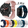 3 Pcs Sport Silicone Watch Band for Amazfit GTR 47mm 42mm / GTS / Bip S / Bip Youth / Stratos 3 / Stratos 2 2S/Pace 1/Mi Watch Color/ Mi Haylou Replaceable Bracelet Wrist Strap Wristband