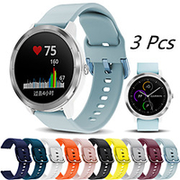 3 Pcs Sport Silicone Watch Band for Garmin Vivoactive 4 / Venu / Vivomove HR / Forerunner 245 Music / 645 Music / Vivoactive 3 / Approach S40 / Fenix Chronos Bracelet Wrist Strap Wristband miniinthebox