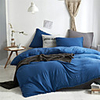 3 Pieces Solid Color Bedding Sets Queen Duvet Cover Set Comforter Cover Full Size With Hairball Decoration(Include 1 Duvet Cover and 1 or2 Pillowcases)