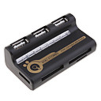 3 Port USB 2.0 Hub 4-in-1 Card Reader