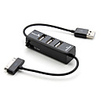 3-Port USB 2.0 Hub 480Mbps Charger Adapter for iPod,  iPhone 3GS and 4 (Black)
