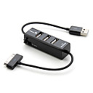 3-Port USB 2.0 Hub 480Mbps Charger Adapter for iPod,  iPhone 3GS and 4 (Black)