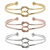 3 sets adjustable bracelet alloy simple forever love fashion plated stainless steel metal jewelry bangle wristlet circlet cuff for women girls gift