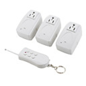 3 Wireless Remote Control Outlets with Transmitter (110V,  White)