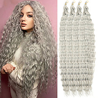 30 Inch Deep Wave Twist Crochet Hair Natural Synthetic Braid Hair With Afro Curls Ombre Braiding Hair Extensions For Women miniinthebox