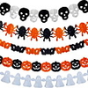300cm Spider Bat Pumpkin Paper Flower Decoration Scene Layout Halloween Flower Hanging Party Decor Skeleton Ghost Spider Bat