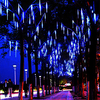 30cm x16 Tubes Meteor Shower Rain LED Tube String Light 384 LEDs Falling Rain Drop Icicle Christmas Wedding Garden Garland Waterproof Decorative Light