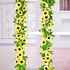 30LED 2.4M Artificial Sunflower Garland Silk Fake Flowers Ivy Leaf Plants Home Decor Flower Wall Wreath