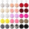 30pcs faux fur ball pom poms keychains pom poms keychains fluffy faux fur pompoms balls for girls women hats shoes bags accessories (15 colors,  8cm/3.1