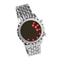 31 LED Red Light Stainless Steel Watch