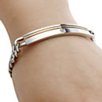 316L Stainless Steel Fashionable Design Double Stripe Bracelet for Women