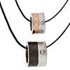 316L Stainless Steel Unique Design Rhombus Pattern Couple Pendant Necklace