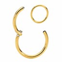 316l surgical steel 20g,  18g,  16g,  14g,  12g,  10g,  8g,  6g hinged segment ring body piercing - sold individually (8g 18mm yellow)