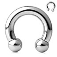 316l surgical steel circular internally threaded barbell horseshoe pierced body jewelry 00g 5/8 inch