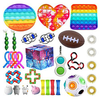 31pcs Fidget Sensory Toy Set Stress Relief Toys Autism Anxiety Relief Stress Pop Bubble Fidget Sensory Toy for Kids Adults miniinthebox