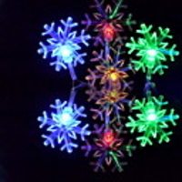 32 LEDs Colorful Snowflake Light String(CIS-84110)