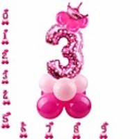 32inch pink number 3 balloons crown balloon digital foil balloon premium latex balloons combination for kids birthday party supplies wedding anniversarty decoration