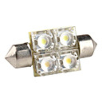33cm 4-LED White Light Bulb for Car License Plate/Dome/Tail/Door Lamps (DC 12V)