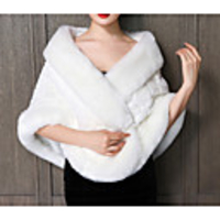 3/4 Length Sleeve Coats / Jackets Faux Fur Party / Evening Women