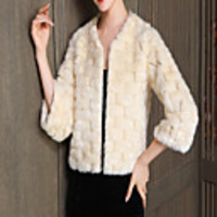 3/4 Length Sleeve Coats / Jackets Orlon Wedding Bolero With Fur