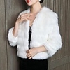 3/4 Length Sleeve Coats / Jackets Orlon Wedding Bolero With Fur