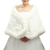 3/4 Length Sleeve Shawls Faux Fur Wedding Women