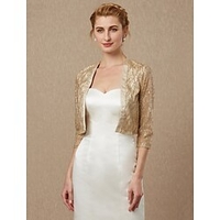 3/4 Length Sleeve Shrugs Sequined Wedding / Party / Evening Shawl Wrap / Women