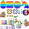 35 pcs Sensory Fidget Toys Set Bundle-DNA Marble and Mesh Pop Bubble Soybean Squeeze Stress Relief Balls with Fidget Hand Toys for Kids Adults Calming Toys for ADHD Autism Anxiety Relief miniinthebox